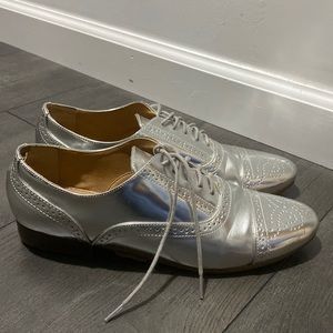 Silver j crew women’s dress shoe